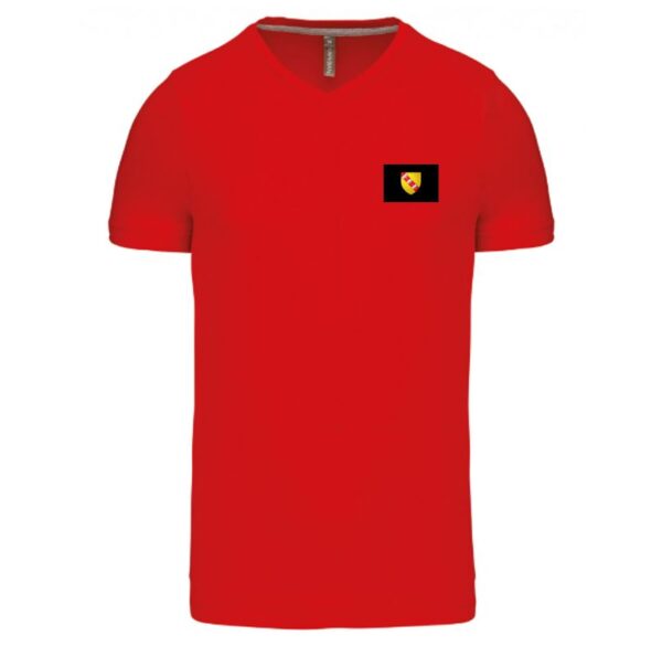 T-shirt col V rouge