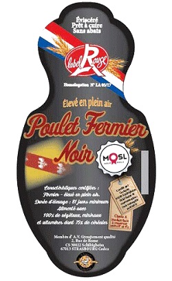 emballage poulet cou nu noir