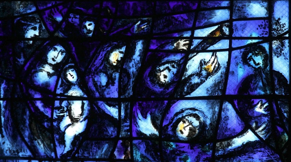 vitrail bleu Chagall