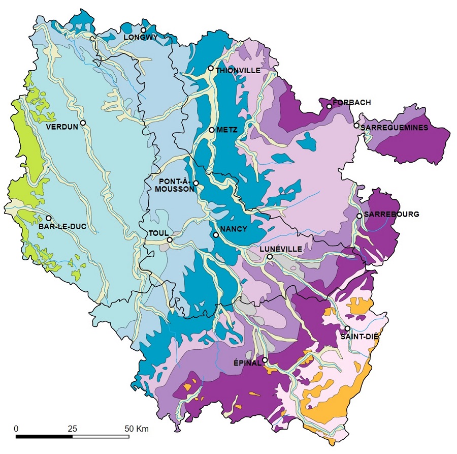 carte Lorraine géologique