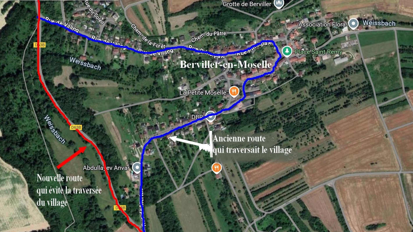 carte déviation Berviller