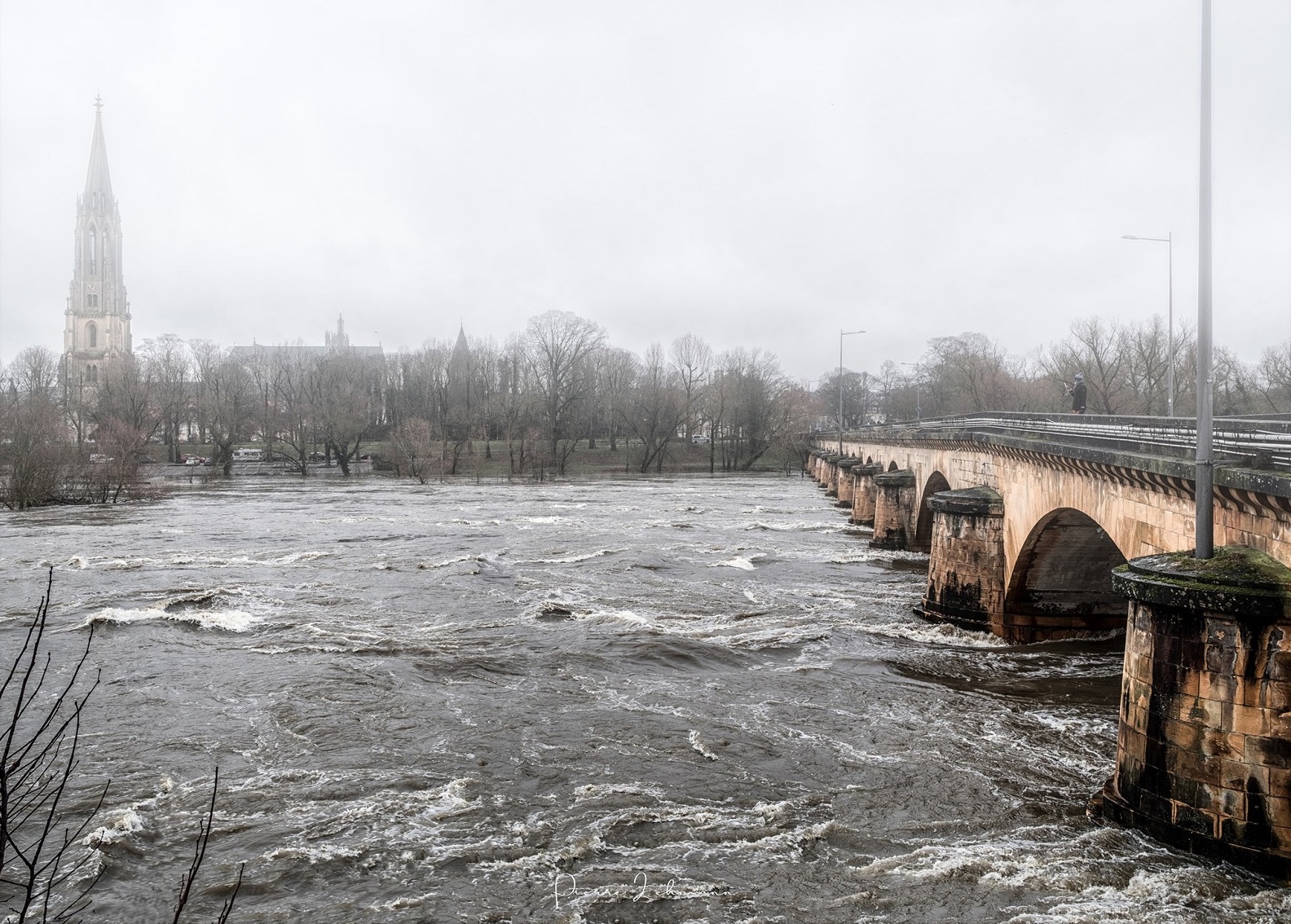 Moselle crue Pont des Morts