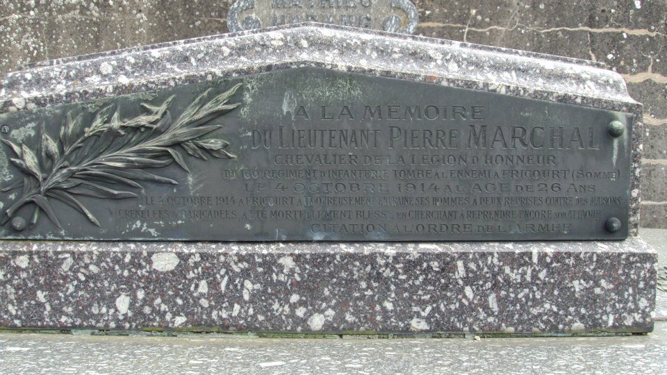 plaque Lieutenant Pierre Marchal Arnaville