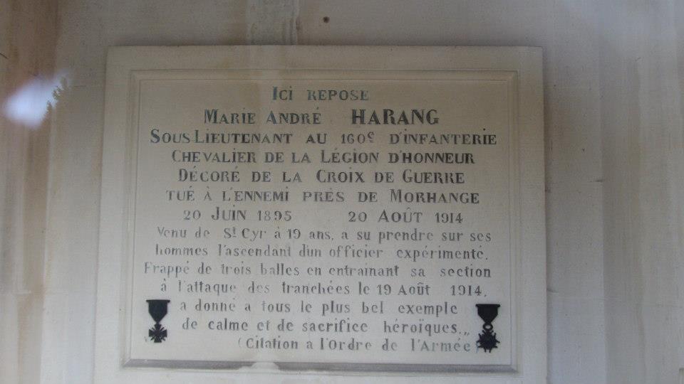 plaque Marie André Harang