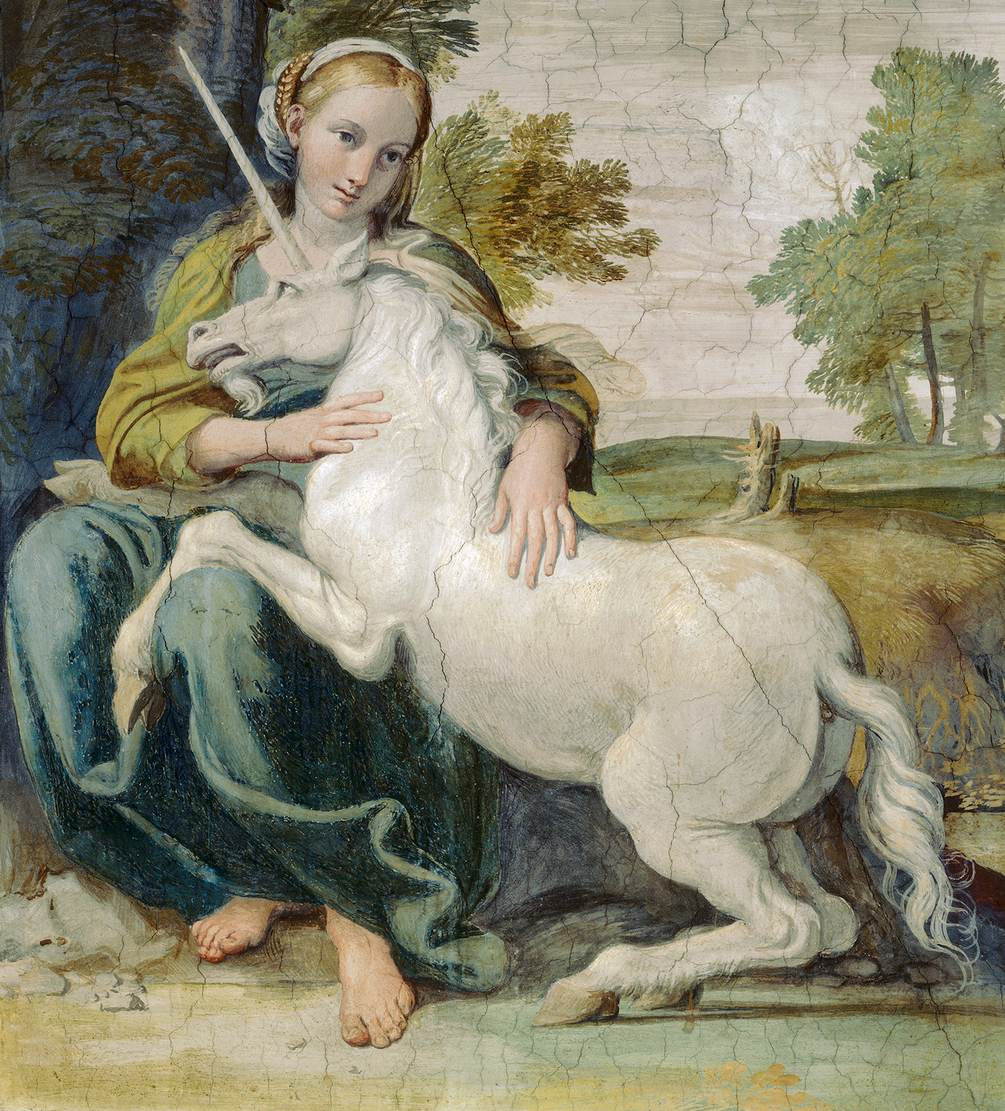 jeune fille et licorne