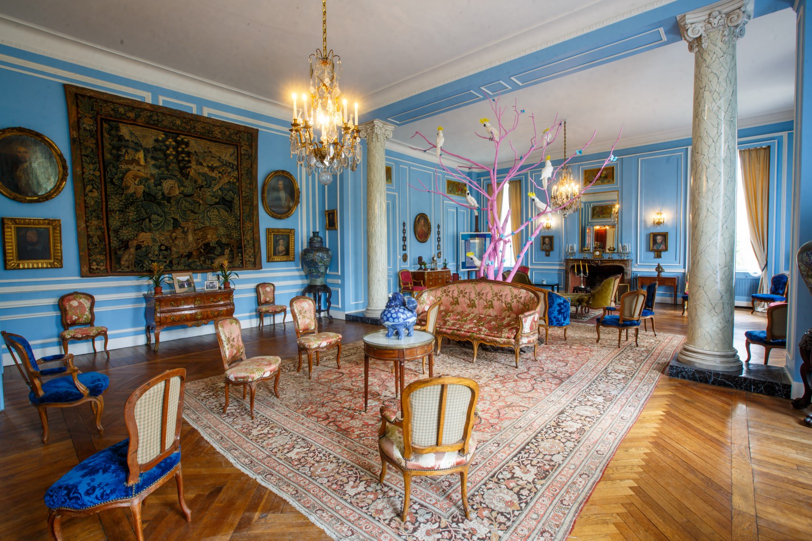 Salon bleu château de La Grange