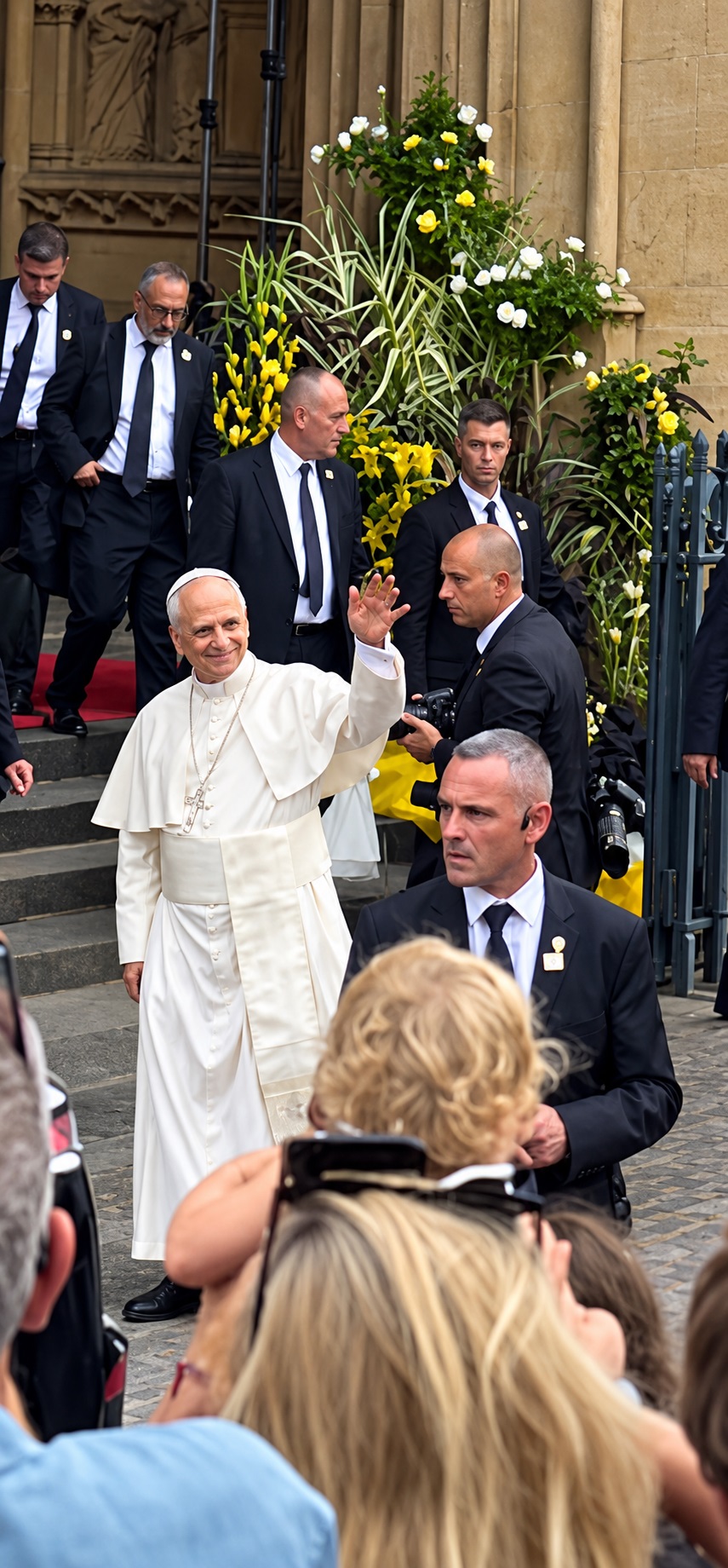 Léon XIV saluant la foule